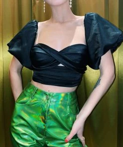 Au Darling Clothing Serena Black Satin Top