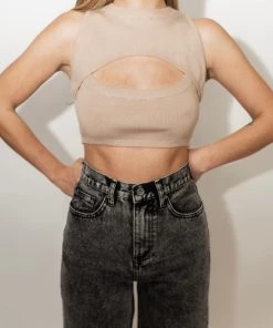 Au Darling Tan Cut Out Tank