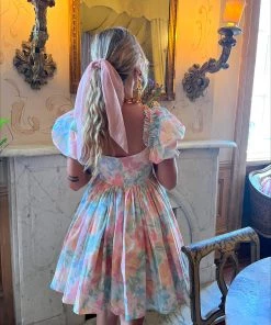 Selkie The Beach Day Dress In Grapefruit Floral Clothing