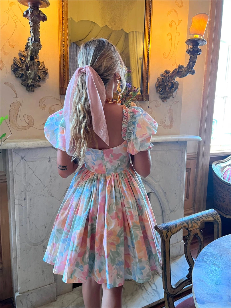 Selkie The Beach Day Dress In Grapefruit Floral Clothing