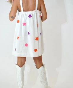 Au Darling White Sequin Star Dress Clothing