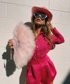 Au Darling Clothing Hot Pink Satin Shorts