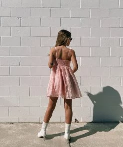 Au Darling Pink Love Babydoll Dress Clothing