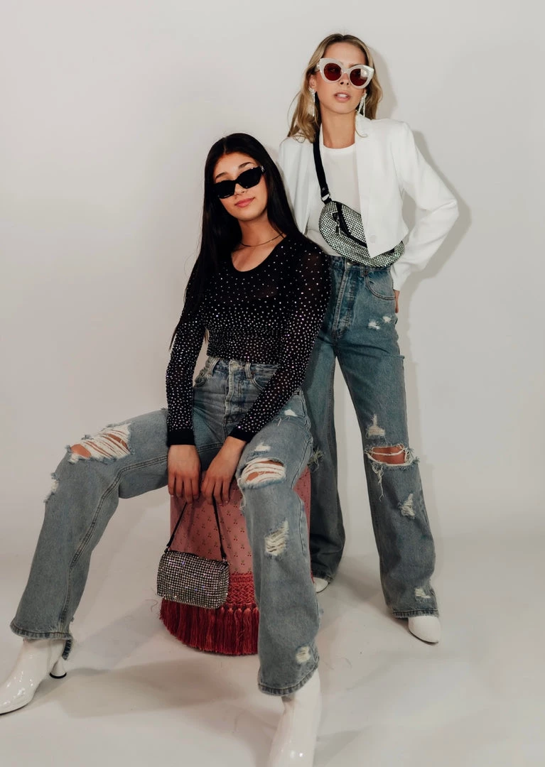 Au Darling Rhinestone Embellished Bodysuit