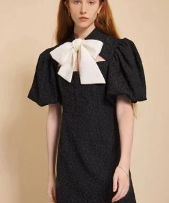 Sister Jane Clothing Black & White Jacquard Mini Dress