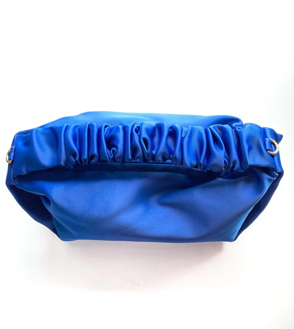 Au Darling New Arrivals Royal Blue Scrunched Evening Bag