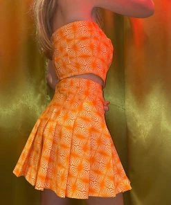 Au Darling Orange Soda Set Skirt Clothing