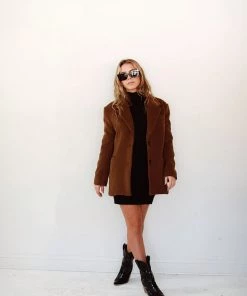 Au Darling Chocolate Brown Blazer Coat Clothing