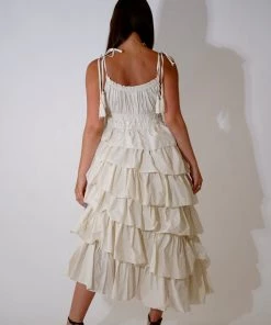 Au Darling Playa Cream Midi Dress Clothing