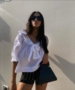 Au Darling White Collared Sailor Top