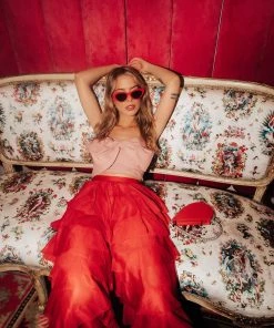 Au Darling Blush Bow Front Top Clothing