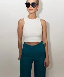 Au Darling Clothing White Cut Out Tank